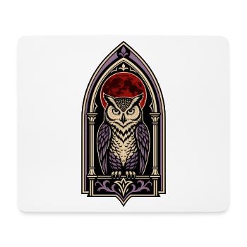 Gothic Owl Blood Moon Stained Glass - Mouse Pad (horizontal) - white - Front
