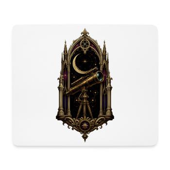 Gothic Telescope Cathedral Astronomy Art - Mouse Pad (horizontal) - white - Front