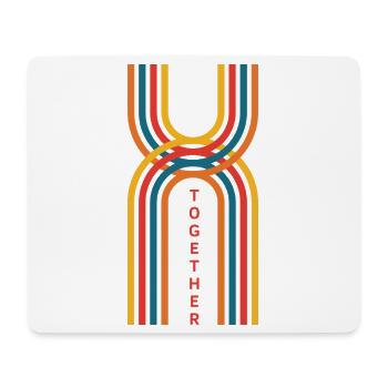 Ensemble - Rétro Rainbow Line - Tapis de souris (format paysage) - blanc - Devant