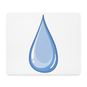 Blauer glänzender Wassertropfen - Mousepad (Querformat) - Weiß - Vorne
