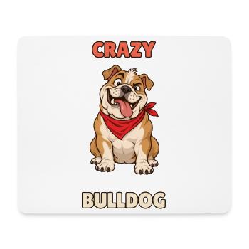Verrückter Bulldogge – Lustiger englischer Bulldogge - Mousepad (Querformat) - Weiß - Vorne