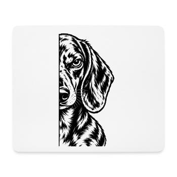 Halber Dackel – Minimalistisches Hundeporträt - Mousepad (Querformat) - Weiß - Vorne