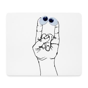Mr Finger - le monstre fou qui louche - Tapis de souris (format paysage) - blanc - Devant