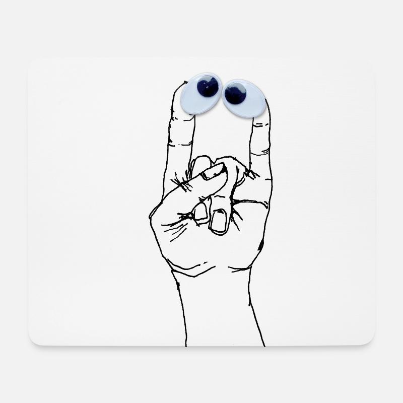 Mr Finger - das verrückte schielende Hand- Monster - Mousepad (Querformat) - Weiß