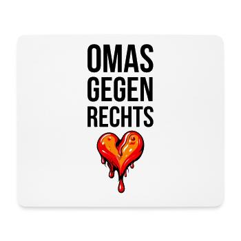 OMAS GEGEN RECHTS mit Herz - Mousepad (Querformat) - Weiß - Vorne