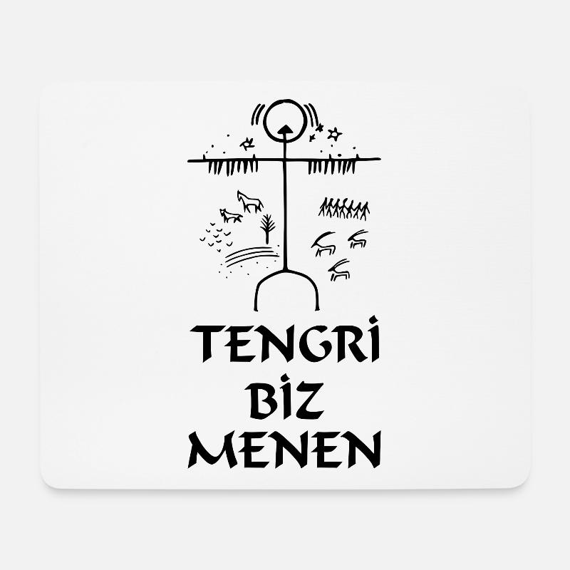 Tengri biz Menen Shaman - Mousepad (Querformat) - Weiß