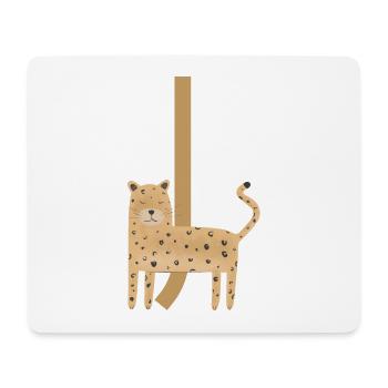 J - JAGUAR - ABC, Alphabet, Letter, Animal, Name - Mouse Pad (horizontal) - white - Front