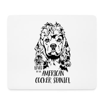Adoré par un chien cocker américain Wilsigns - Tapis de souris (format paysage) - blanc - Devant