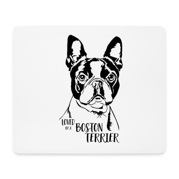 Loved by a Boston Terrier Dog Dog Wilsigns - Mouse Pad (horizontal) - white - Front