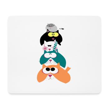 Katzen - Mousepad (Querformat) - Weiß - Vorne