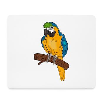Papagei - Mousepad (Querformat) - Weiß - Vorne