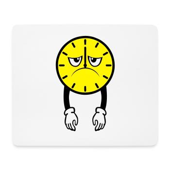 clock clock hour deprime fatigue br - Mouse Pad (horizontal) - white - Front