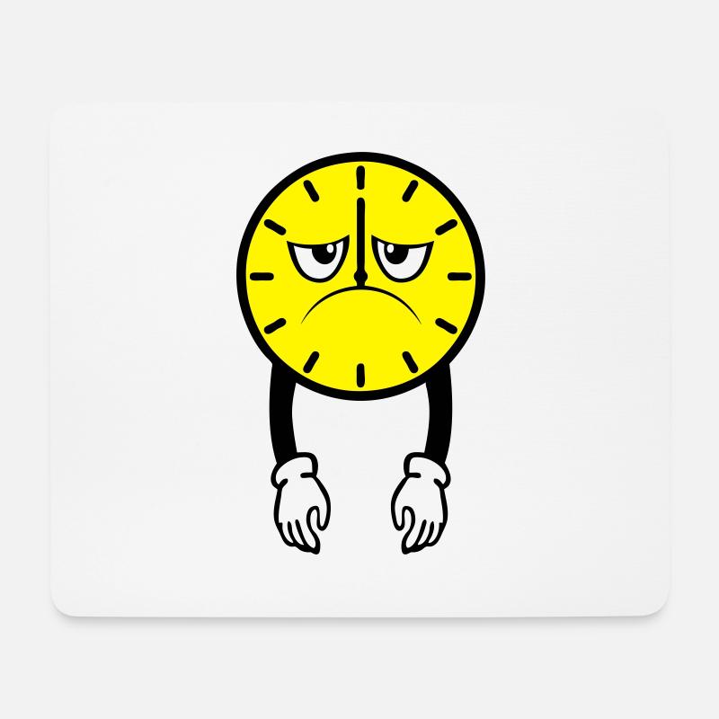 Uhr Uhr Uhrzeitprime Müdigkeit - Mousepad (Querformat) - Weiß
