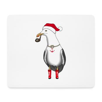 Seagull Christmas coast Mer Baltique Idée cadeau Mer du Nord - Tapis de souris (format paysage) - blanc - Devant