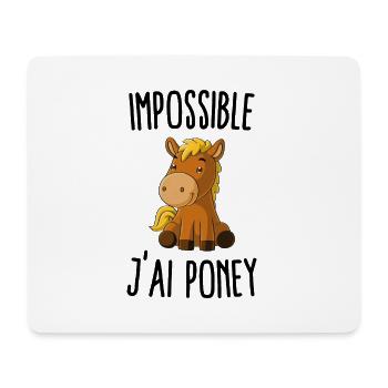 Impossible j'ai poney - Tapis de souris (format paysage) - blanc - Devant