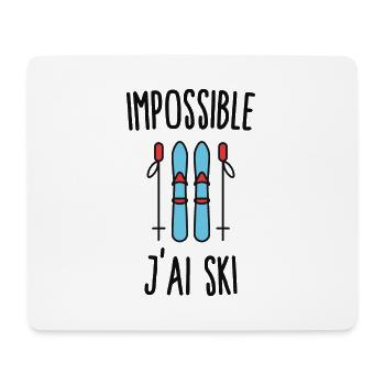 Impossible j'ai ski - Tapis de souris (format paysage) - blanc - Devant