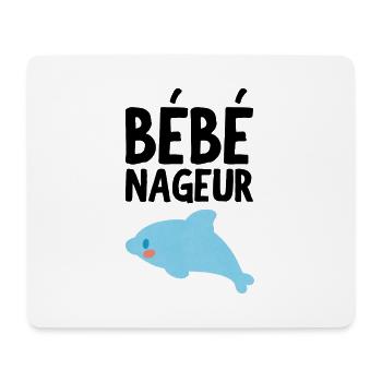Bébé nageur - Tapis de souris (format paysage) - blanc - Devant