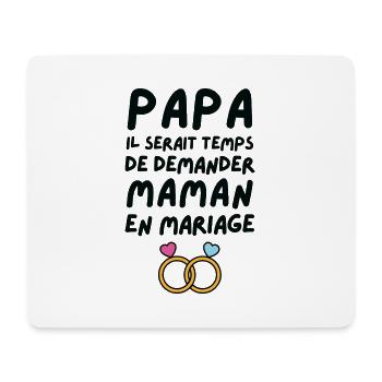 Papa demande en mariage maman - Tapis de souris (format paysage) - blanc - Devant