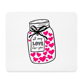 Einmachglas voll Liebe - Mousepad (Querformat) - Weiß - Vorne