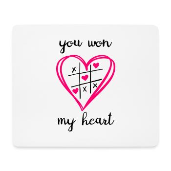 you won my heart - Mousepad (Querformat) - Weiß - Vorne