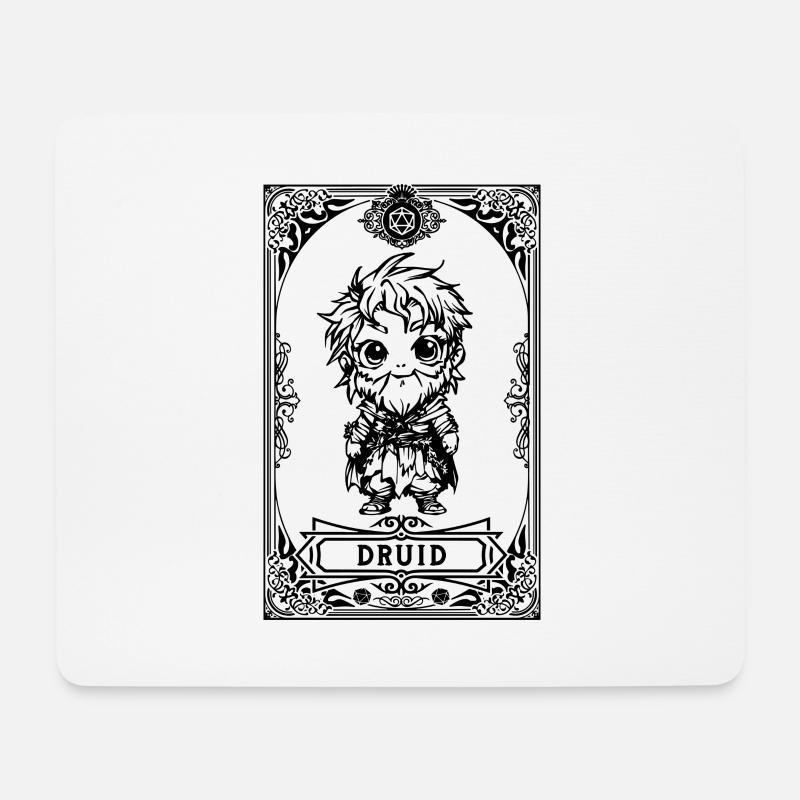 Druid RPG Tarot Card chibi - Mouse Pad (horizontal) - white