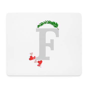 F - Mousepad (Querformat) - Weiß - Vorne