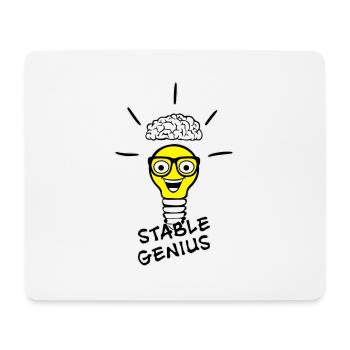 Ampoule et cerveau de nerd - Stable Genius - Tapis de souris (format paysage) - blanc - Devant