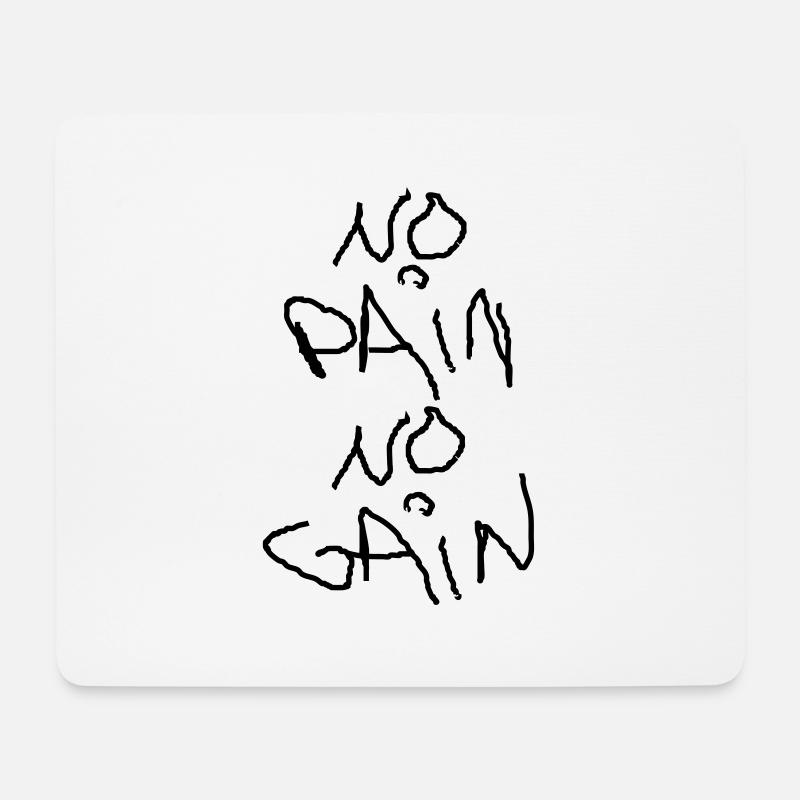no pain no gain - Mouse Pad (horizontal) - white