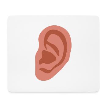 Grande oreille - Tapis de souris (format paysage) - blanc - Devant