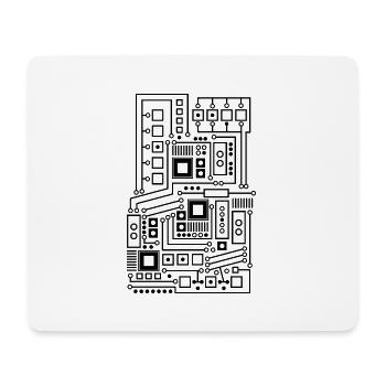 Circuit board pattern technique nerd - Mouse Pad (horizontal) - white - Front