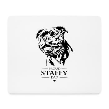 Staffy Dad Staffordshire Bull Terrier Dog Wilsigns - Mouse Pad (horizontal) - white - Front