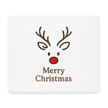 Rentierkopf Merry Christmas - Mousepad (Querformat) - Weiß - Vorne