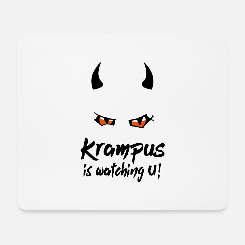Krampus is watching Nikolaus - Mousepad (Querformat) - Weiß