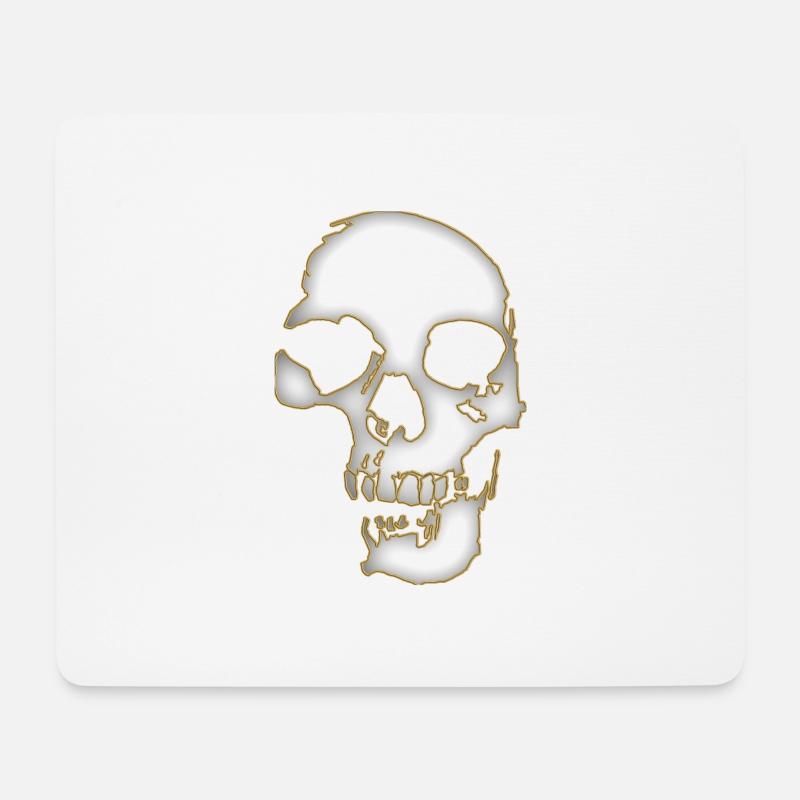 Skull - Mousepad (Querformat) - Weiß