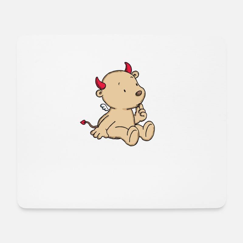 Engel_Teufel Ausbildung - Mousepad (Querformat) - Weiß