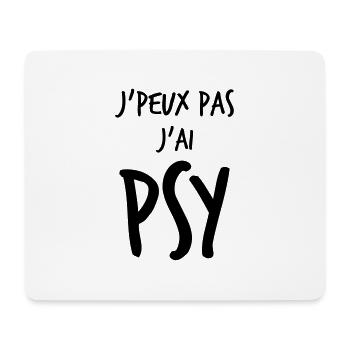 j'peux pas j'ai psy - Tapis de souris (format paysage) - blanc - Devant