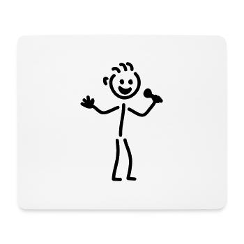 Karaoke Männchen - Mousepad (Querformat) - Weiß - Vorne