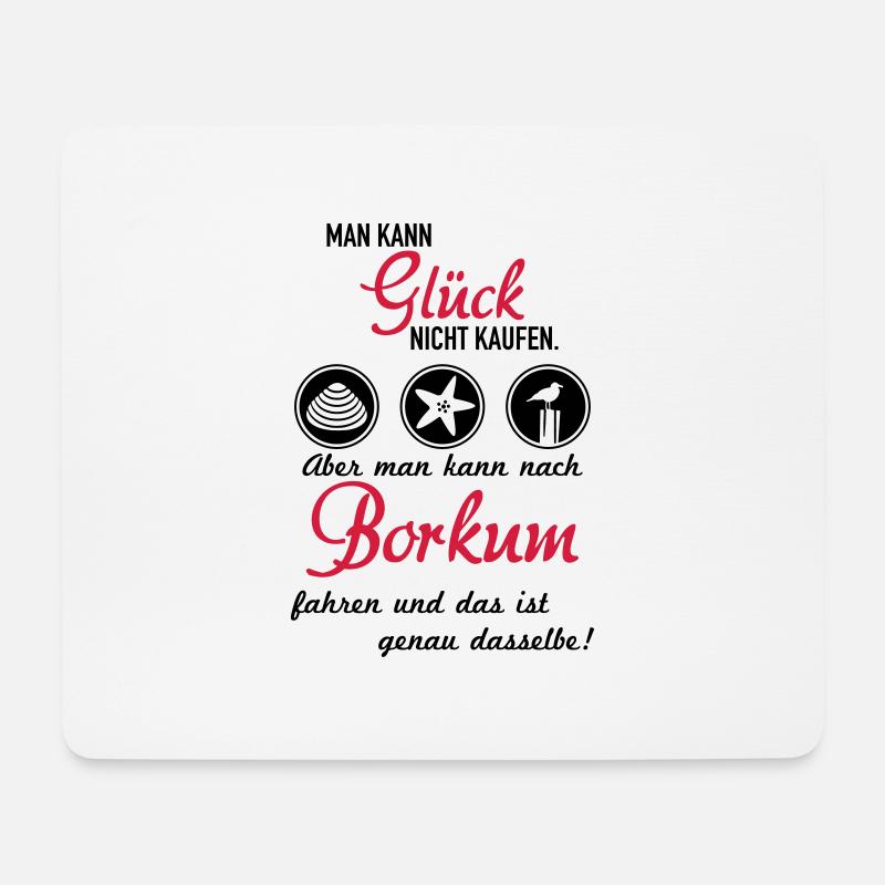 Glück Borkum - Mousepad (Querformat) - Weiß