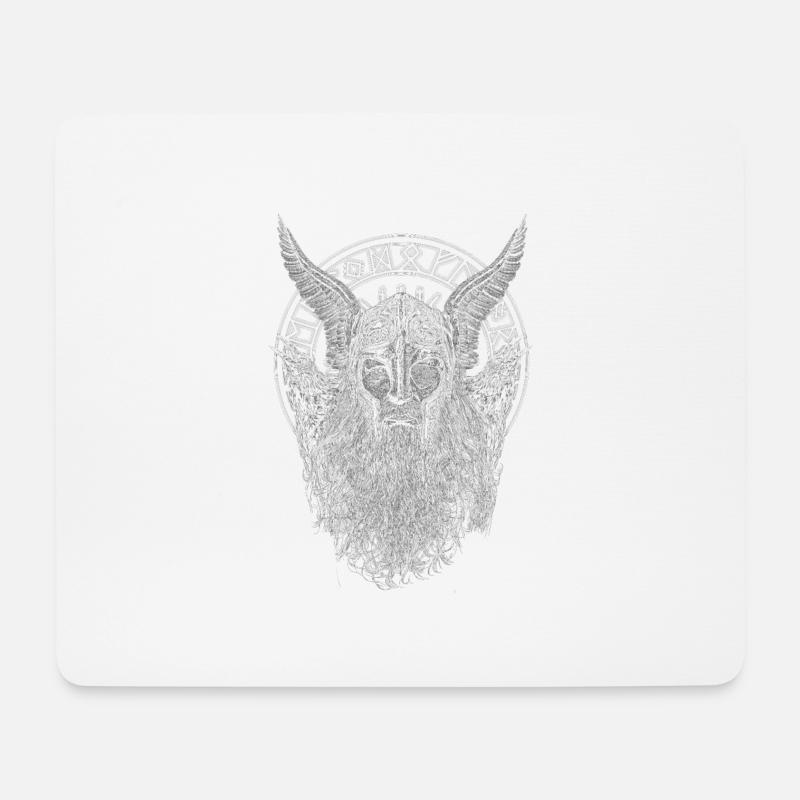 ODIN ET SES RAVENS - Tapis de souris (format paysage) - blanc