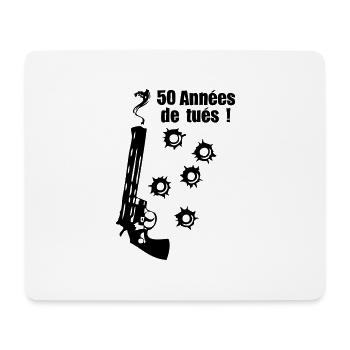 50 years smoking gun bullet impact anniv - Mouse Pad (horizontal) - white - Front