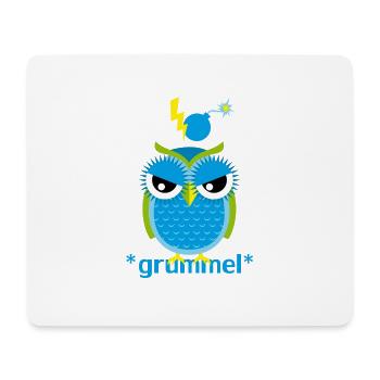 *grummel* Eule - Mousepad (Querformat) - Weiß - Vorne
