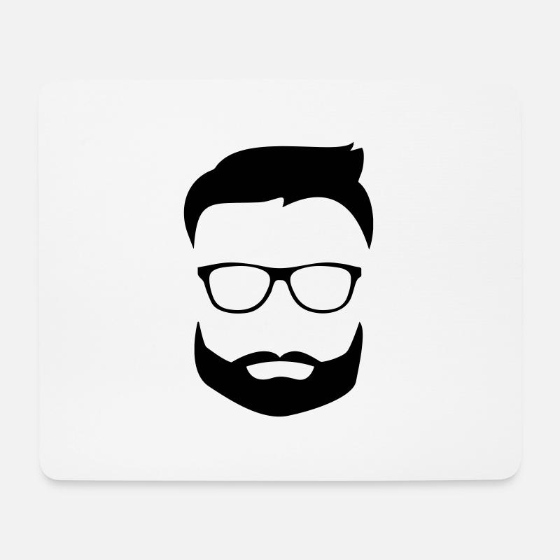Beard glasses - Mousepad (Querformat) - Weiß