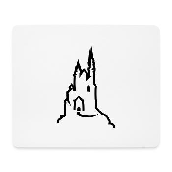 Château - Tapis de souris (format paysage) - blanc - Devant