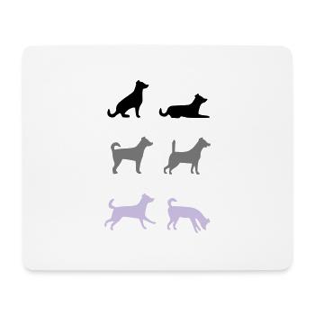 Sechs Hunde - Mousepad (Querformat) - Weiß - Vorne