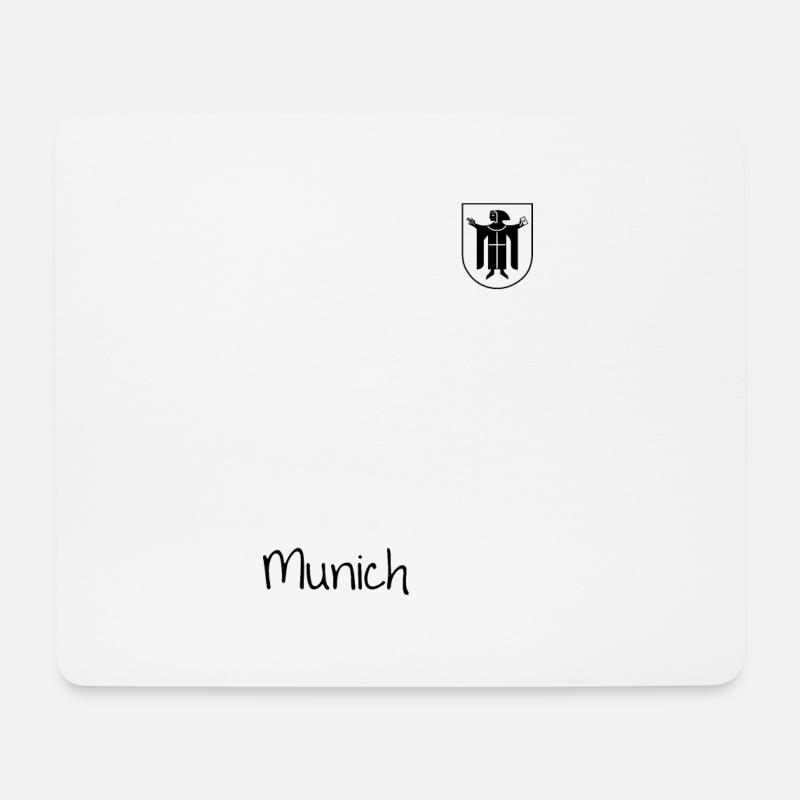 München - Munich und Wappen mit Münchner Kindl - Mousepad (Querformat) - Weiß