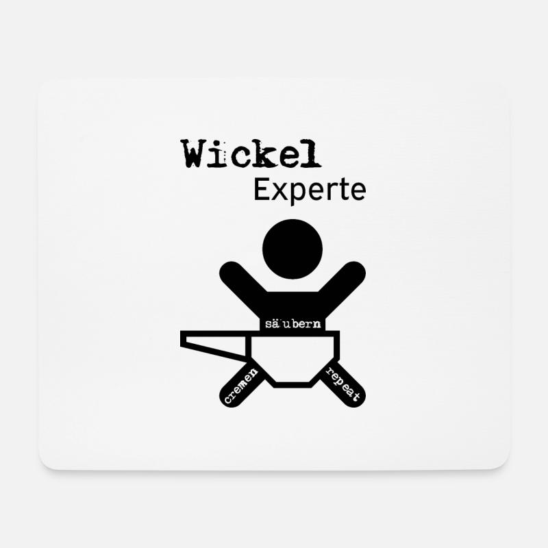Wickel Experte - Baby - Geburt - Eltern - Mousepad (Querformat) - Weiß