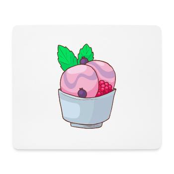 Eis Speiseeis Eiskrem Eiscreme Kugeleis Eisbecher - Mousepad (Querformat) - Weiß - Vorne