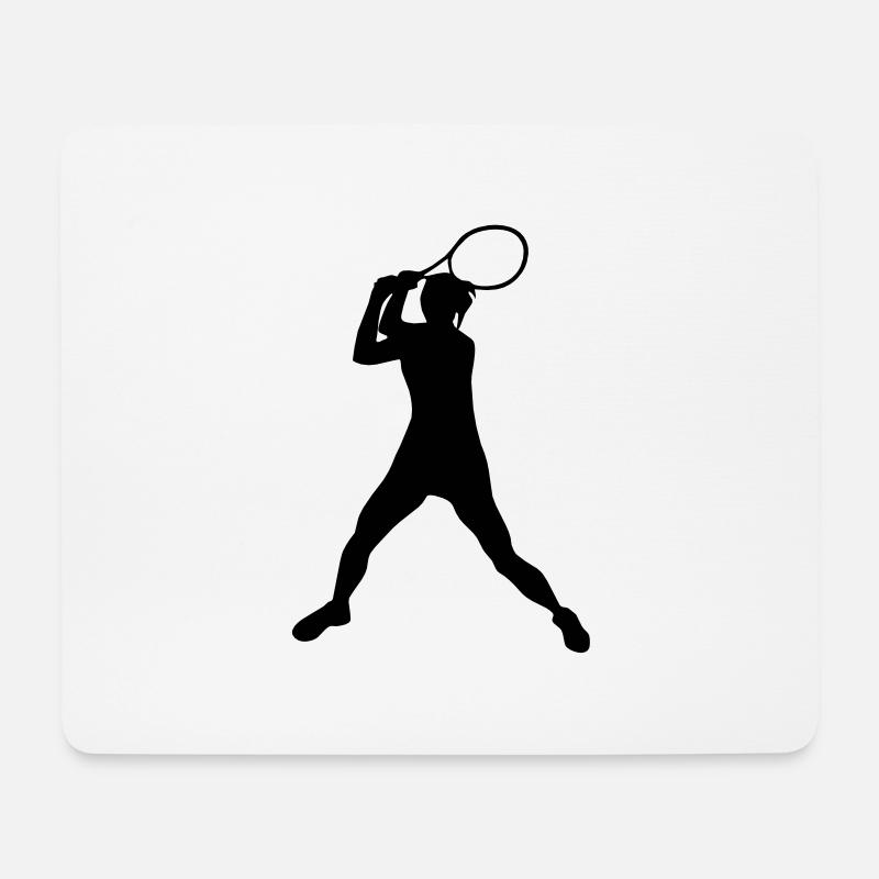Tennis, Tennisspielerin - Mousepad (Querformat) - Weiß