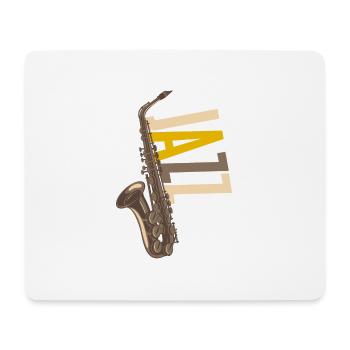 Jazz Saxophon - Mousepad (Querformat) - Weiß - Vorne