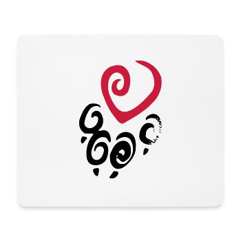 heart paw paw print - Mouse Pad (horizontal) - white - Front